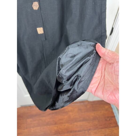 Positive Attitude Black Minimalist Linen Blend shift short sleeve Dress XL - Picture 6 of 8
